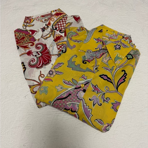 Etro Milano Vintage White Multicolor Floral Paisley Shirt